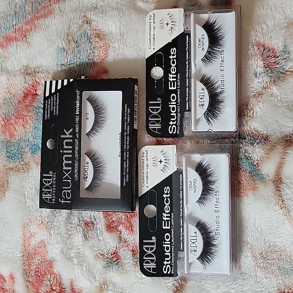 Ardell lashes 1 pair fauxmink 815 and 2 pair studio effects demi wispies